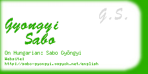 gyongyi sabo business card
